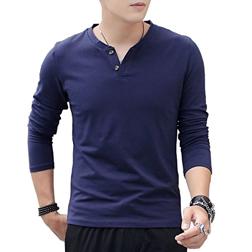 Beswlz mens t-shirts long sleeve v-neck cotton slim casual basic …