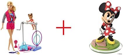 Barbie Gymnastic Coach and Student Dolls Playset AND Disney Infinity 3.0 Edition: Minnie Mouse Figure - Bundle