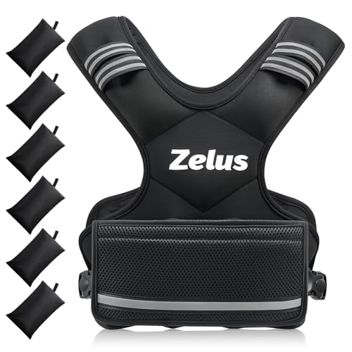 ZELUS Chaleco con Peso Ajustable para Hombres y Mujeres, Body Weighted Vest con 6 Pesas de Hierro para Entrenamiento Cardiovascular, Running y Fitness en Casa