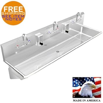 MULTI USER WASH UP HAND SINK 2 PERSON 40" WALL MOUNT HEAVY ...