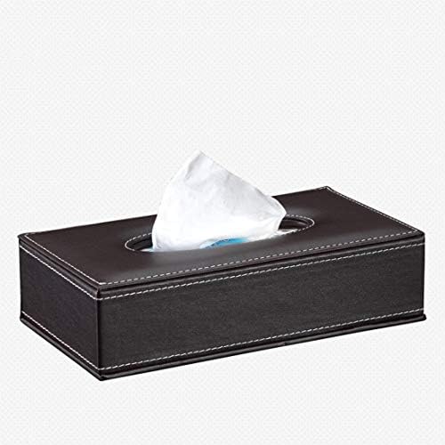 Hemotrade European Leather Tissue Box Car Leather Tray Creative And Creative Household Items (Color : Stitched brown)