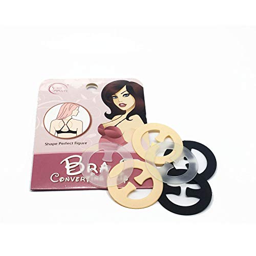 Bra Strap Clips Conceal Straps for Cleavage Control - 6 Piece (Round-Shape, UN)