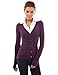 PattyBoutik Women's Shirt Collar Pleated 2 in 1 Top (Dark Purple M)