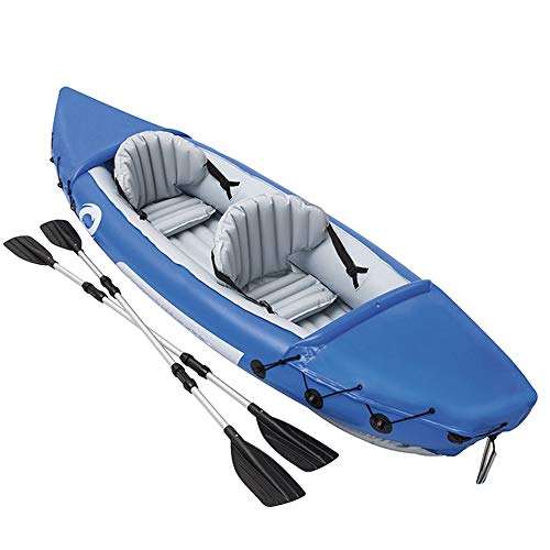 ZHBD Aufblasbare Schlauchboot-Ruderboote Doppel Kanu Rafting Kajak Aufblasbarer Schlauchboot verdickte Fischerboot Blau…