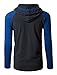 OLLIN1 Mens Long Sleeve Color Block Raglan Henley Shirt with Hoodie