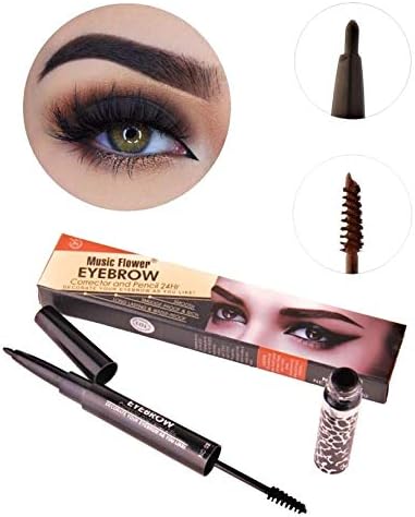 Long Lasting Waterproof Smudge-Proof Eyebrow 2 in 1 Double Sided Brow Sculpting Duo Brow Gel Cream and Retractable Automatic Brow/Eyeliner Pencil 24Hr Tattoo Pen (#02 Light Coffee)