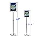 Smonet Adjustable Pedestal Sign Holder Floor Stand with Telescoping Post, Poster Frame for 8 X 11 Inches Graphics, Top-loading Vertical Design-Silver Metal