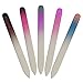 Kovira Glass Nail Files with Case (Pack of 5) - Long Lasting Double Sided Glass File - Manicure/Pedicure Set for Natural Nails and False Nails - Professional Crystal File