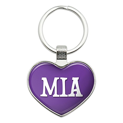 Graphics and More Metal Keychain Key Chain Ring Purple I Love Heart Names Female M Mela - Mia