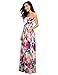 Leadingstar Women's Graceful Floral Party Maxi Dress, Strapless-White Orange Flower
