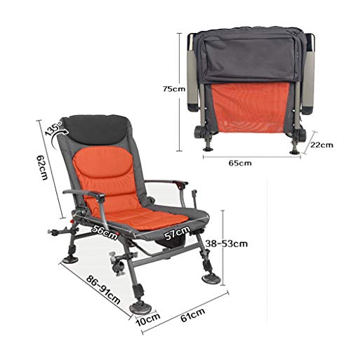 ZAQI Angelstühle campingstühle Angeln Stühle mit Rucksack, große verstellbare Klapp Outdoor Camping Hocker mit… – Bild 3