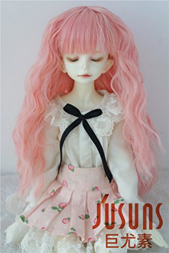 JD223 7-8inch 18-20CM Blend pink Soft Sobazu doll wigs 1/4 MSD heat resistance slight wave BJD doll hair Resin doll accessories