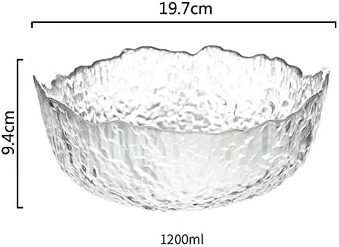 Fruit Plate Glass Fruit Bowl Salad Bowl,Transparent