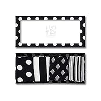 HS by Happy Socks 4 Pair - Fun Novelty Big Dot Gift Box for Men & Women Black 9-11