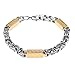 BodyJ4You Men's Stainless Steel Bracelet Necklace Link Byzantine Chain Set Two-tone