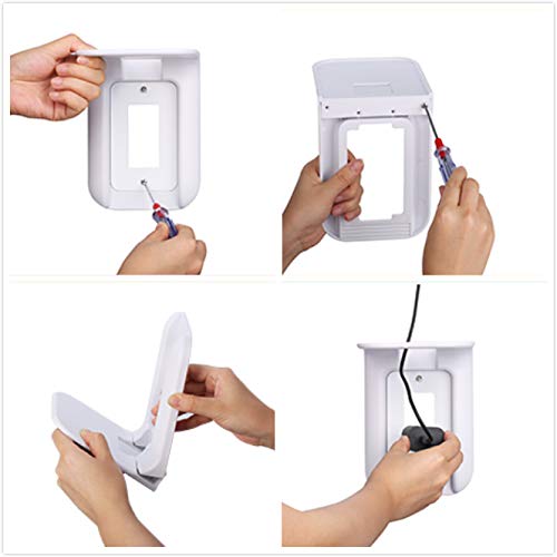 Okela Outlet Shelf Power Perch, A Space Saving Solution Charging Shelf for Anything Up to 7lbs Built In Cable Channel, Easy to Install, Ideal For Smart Home Speakers Cell Phone etc. (White)