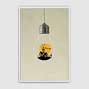 Framed Canvas Wall Art Bottle and Bulb Canvas Prints Home Artwork Decoration for Living Room,Bedroom - 16x24 inches
