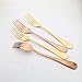 Sherily 10-Pieces Dinner Forks Set, 8-Inch Rose Gold Reusable Metal Stainless Steel Extra-Fine Table Dinner Forks
