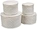 Richards Homewares Vinyl Plate Case with Foam Dividers, Set of 4-White