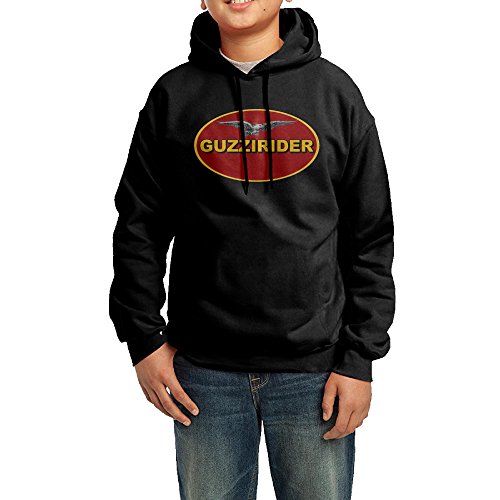 Daboru Moto Guzzi Logo Boys And Girls Hooded Sweatshirt Black