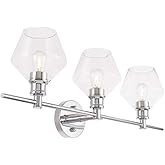 Living District Gene 3-Light Metal Wall Sconce in Chrome and Clear Glass