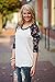 MIXMAX Women Contrast Color Floral Print 3/4 Sleeve Raglan T Shirt Tops (Large)