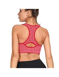 TOBWIZU - Sujetador deportivo para mujer, sin costuras, acolchado, desmontable, para yoga, gimnasio, entrenamiento, fitness