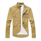 Hee Grand Men's Slim FitCombat Long Sleeve Shirts Lightweight