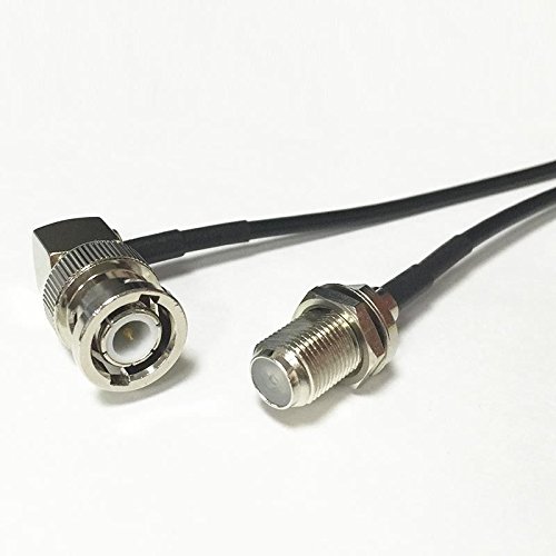 F type female to BNC male RA angle connector adapter cable RG174 20cm 8inch NEW Good Quality Fast USA Shipping