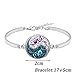 wentaotao Tai-Chi Yin-Yang Butterfly Necklace Earrings Bracelet 3pcs Gemstone Butterfly Jewelry Set