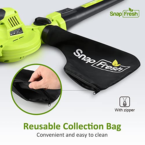 SnapFresh 2 in 1 Cordless Leaf Blower/Vacuum Electric Leaf Blower with