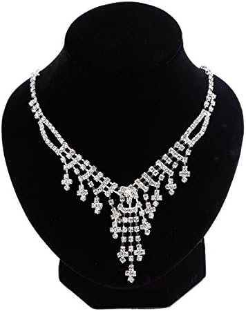 Soaptree Small Velvet 3-Dimensional Necklace Bust Pendant Chain Jewelry Display Holder Stand(5.90 inch Suitable for 31cm /12.20in necklace)
