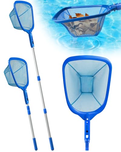 MRUN BONE Pool Kescher Feinmaschig Poolkescher 150 cm Poolnetz mit Teleskopstange Fein Netz für Pool, Schwimmbad, Teich, Aufstellpool, Planschbecken, Algen, Aufblasbarer Pool