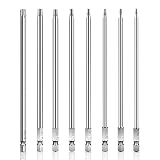 Rocaris 8 Pieces 1/4 Inch Magnetic Hex Shank T8-T40 6 Inch Length S2 Steel Torx Security Head Screwdriver Drill Set Bits