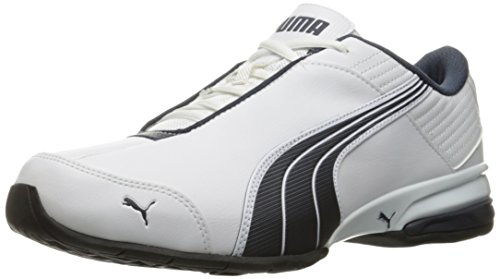 PUMA Men's Super Elevate Cross-Trainer Shoe, White/New Navy, 9.5 M US