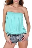 Etuoji Women's Summer Sexy Strapless Pleated Solid Clubwear Party Tube Top