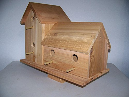 Cedarnest Cedar Birdhouse with 4 Seperate Compartments with pegs