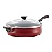 Paula Deen Riverbend Nonstick Jumbo Cooker/Saute Pan with Helper Handle and Lid, 5 Quart, Red Speckle