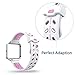 For Fitbit Blaze Bands Accessory, VODKE Silicone Ventilate Replacement Watch Band/Strap/Bracelet/Wristband With Frame For Fitbit Blaze Smart Fitness Watch Men Women Small Large (White+Pink)