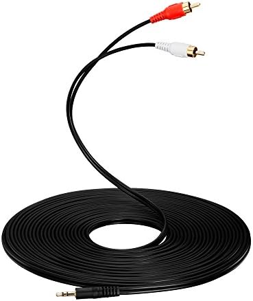 ChunTian RCA Cable 2RCA to 3.5mm male Gold plated Jack Audio cable AUX Cable for Edifer Home Theater Headphone DVD 6Feet