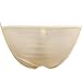 FEESHOW Men's Silky Bugle Pouch Tanga Briefs Bikini Underwear (One Size, Nude)