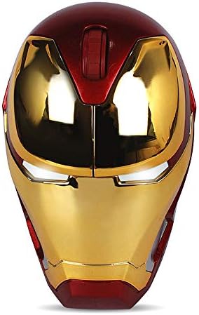 CJJ Mouse, Marvel Iron Man Mask Wireless Mouse, Cartoon Hero Mouse, Wireless Stable Transmission Optoelectronic Wireless Office,Gold