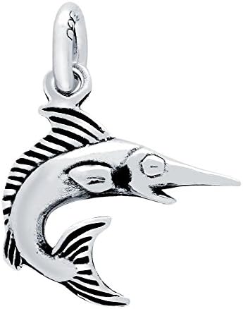 925 Sterling Silver Nickel Free Charms for Charm Bracelets (Sword Fish)