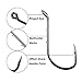 AGOOL Octopus Baitholder Hooks Fishing J Hooks- Offset Shank with 2 Barbs, Sharp, High Carbon Steel Circle Hooks for Saltwater & Freshwater Fishing