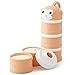 Formula Dispenser, Stackable Portable 3 Compartments Milk Powder Dispenser & Snack Container by Udaone-with Handle & 3 Funnel Lids/ 360ML 0M+ (Orange Monkey)