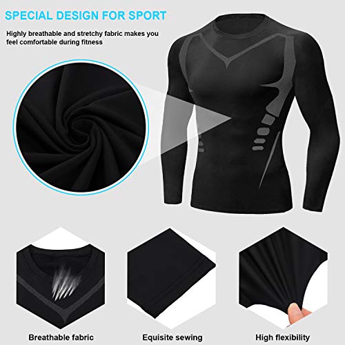 Sykooria Sport-T-shirt met lange mouwen Compressietop Under Armour Compressieshirt Sneldrogend fitnessshirt voor heren - Image 3
