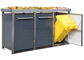 Edelstahl Mulltonnenbox Mit Pflanzenwanne Fur 3 Tonnen 240l