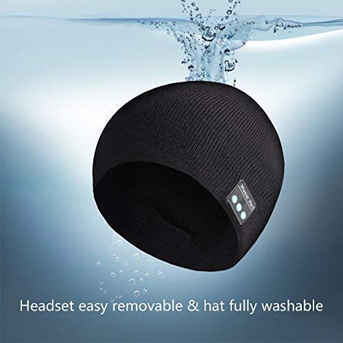 Stretchy Bluetooth Beanie Music Knitting Winter Hat Wireless Smart Men & Women Fasion Caps with Stereo Headset Fit for Outdoor/Indoor Sports Best as (Black 1#)