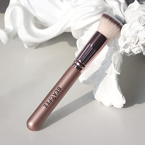 Kabuki Make up Pinsel, BEASOFEE Make up Pinsel mit flacher Oberseite, Pudrige oder Flüssige Foundation - Dichte Synthetische Premium Pinselhaare Mischflüssigkeit, Blend, Concealer