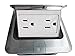 Pop Up Floor Box Countertop Box w/15A with Duplex Receptacle - Brushed-Stainless Finish